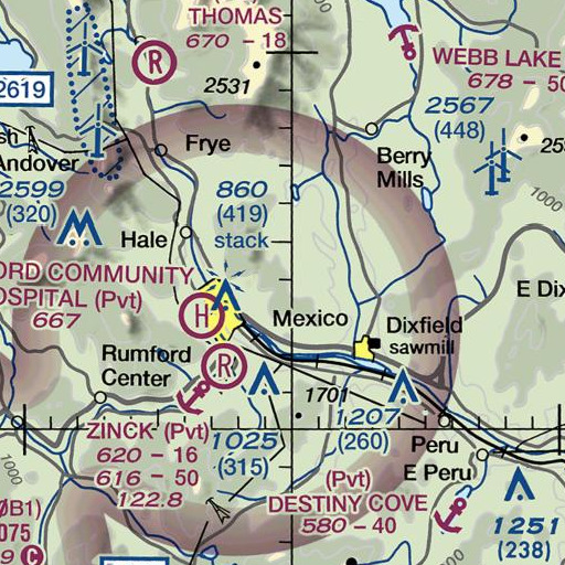 FAA VFR chart of Mann Hill, ME