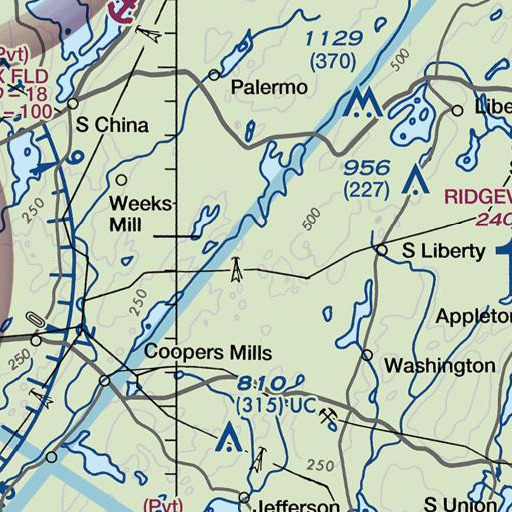 FAA VFR chart of Marrs Hill, ME