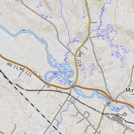OpenTopoMap map of Morgan Brook, ME