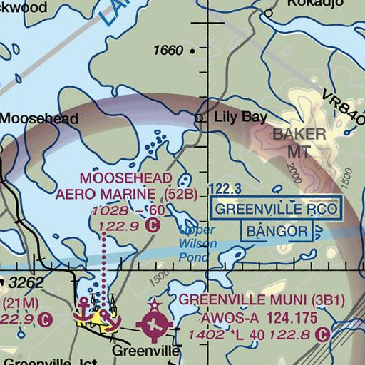 FAA VFR chart of Mud Pond, ME