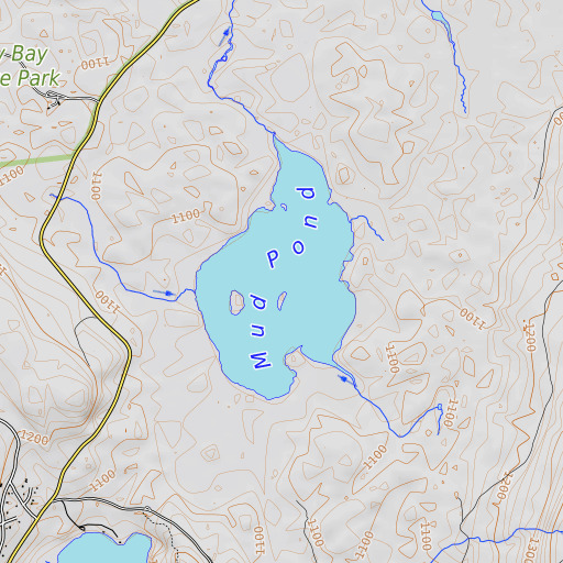 OpenTopoMap map of Mud Pond, ME