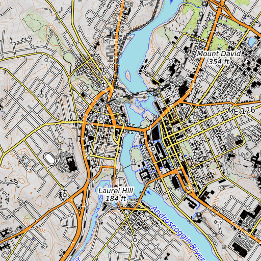 OpenTopoMap map of North Bridge, ME