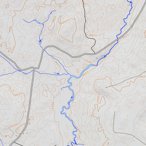OpenTopoMap map of North Brook, ME
