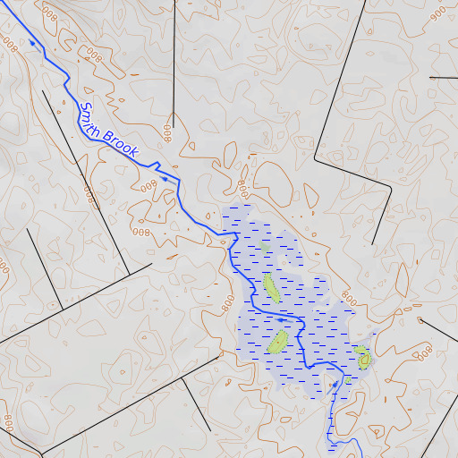 OpenTopoMap map of North Brook, ME