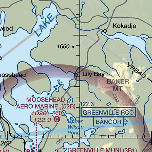 FAA VFR chart of North Brook, ME