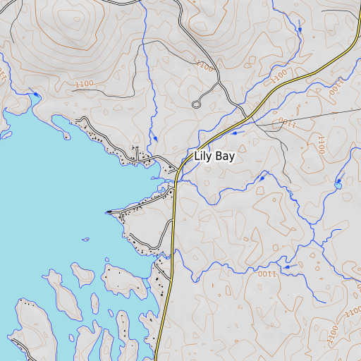 OpenTopoMap map of North Brook, ME