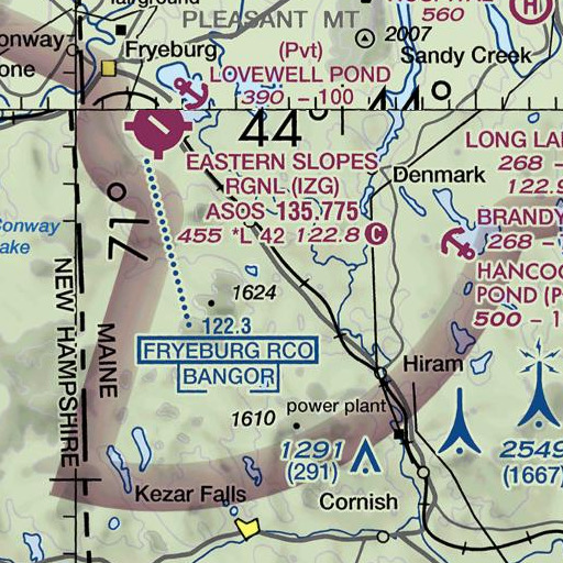 FAA VFR chart of Oak Hill, ME