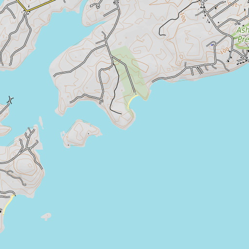 OpenTopoMap map of Otter Point, ME