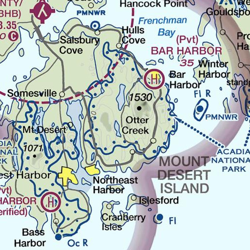 FAA VFR chart of Pemetic Mountain, ME