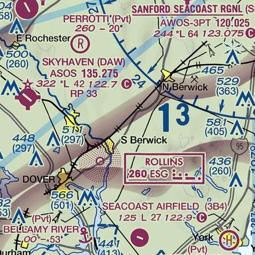 FAA VFR chart of Perkins Brook, ME