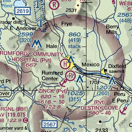 FAA VFR chart of Pettengill School, ME