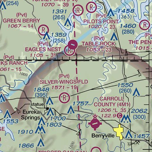 FAA VFR chart of Boat Mountain, AR