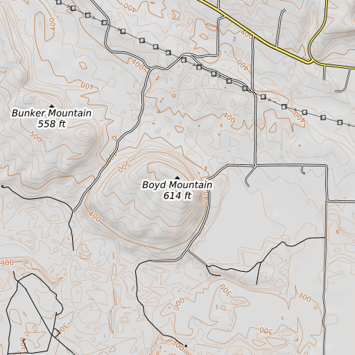 OpenTopoMap map of Boyd Mountain, AR