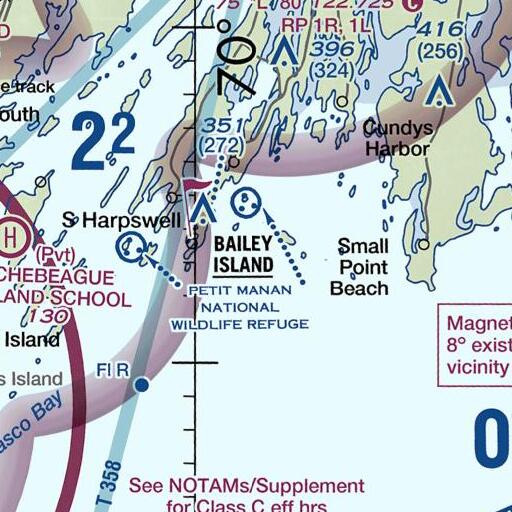 FAA VFR chart of Round Rock, ME