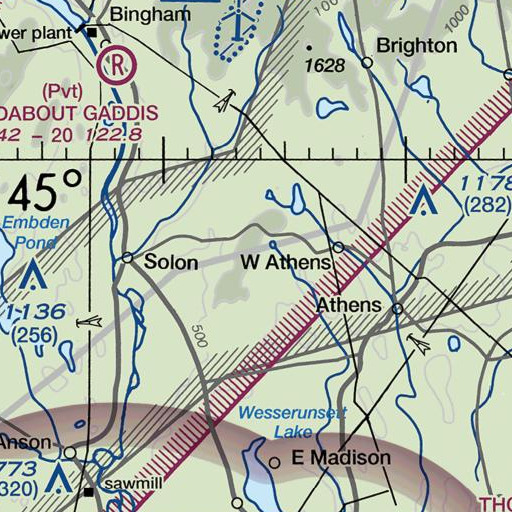 FAA VFR chart of Rowell Mountain, ME