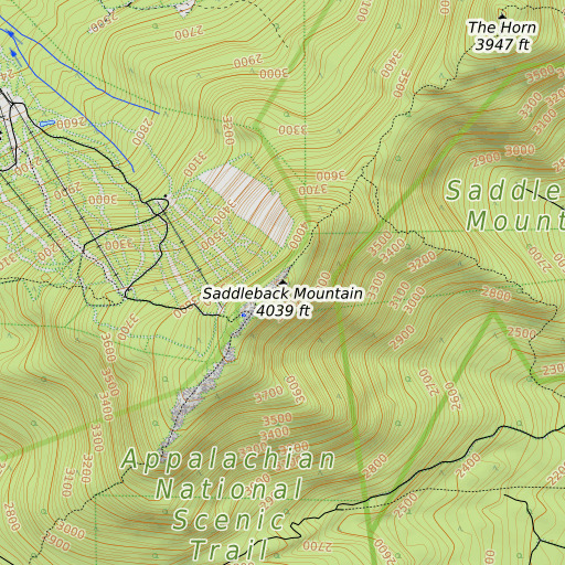 OpenTopoMap map of Saddleback Mountain, ME