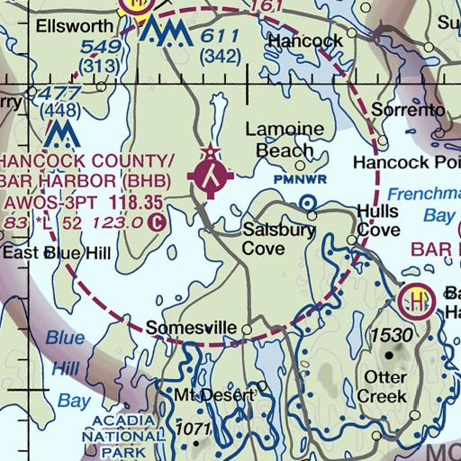 FAA VFR chart of Salt Pond, ME