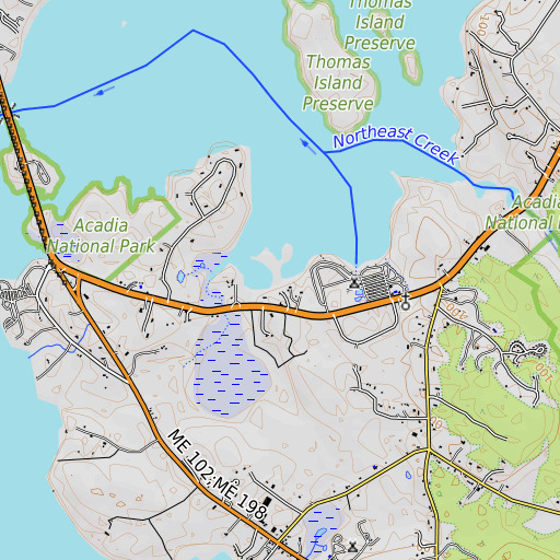 OpenTopoMap map of Salt Pond, ME