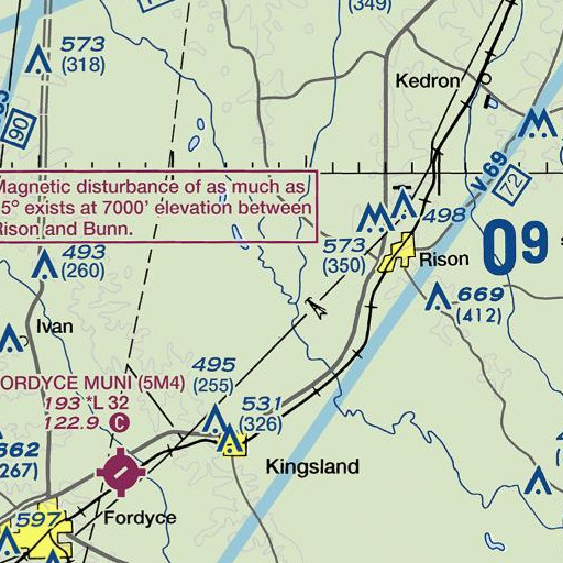 FAA VFR chart of Canoe Landing, AR