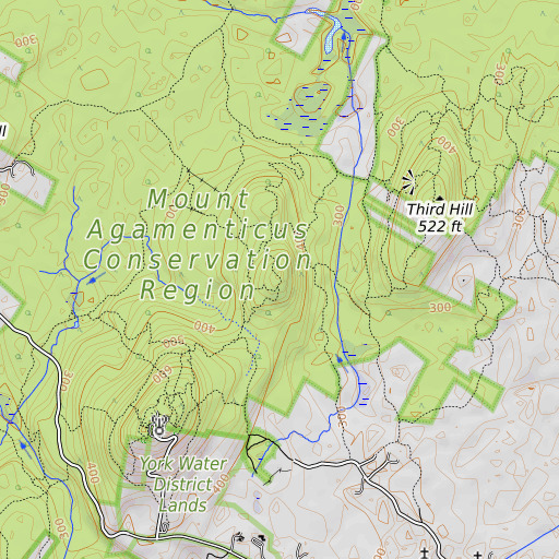 OpenTopoMap map of Second Hill, ME