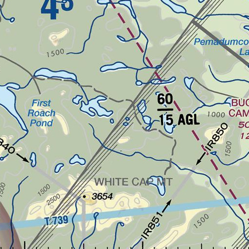 FAA VFR chart of Seventh Roach Pond, ME