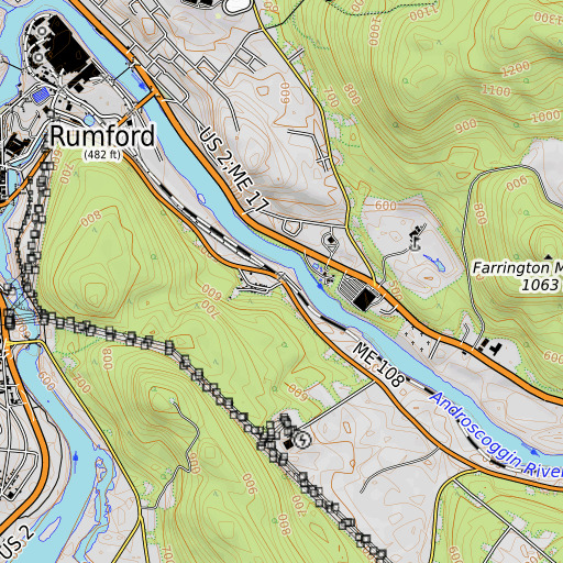 OpenTopoMap map of Smith Crossing, ME
