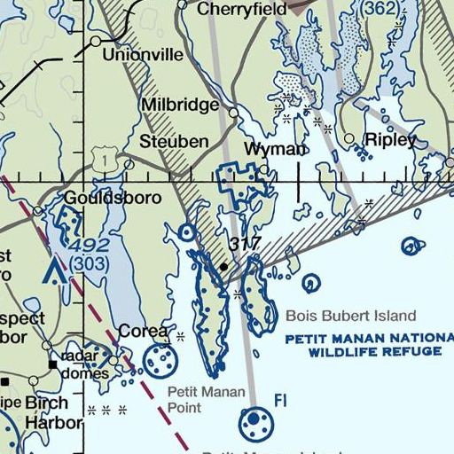 FAA VFR chart of Spar Point, ME