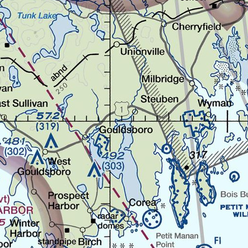 FAA VFR chart of Stevens Point, ME