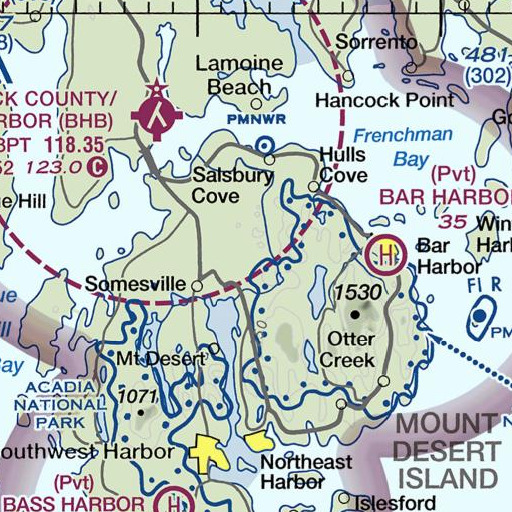 FAA VFR chart of Sunken Heath, ME