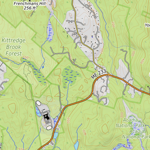 OpenTopoMap map of Sunken Heath, ME