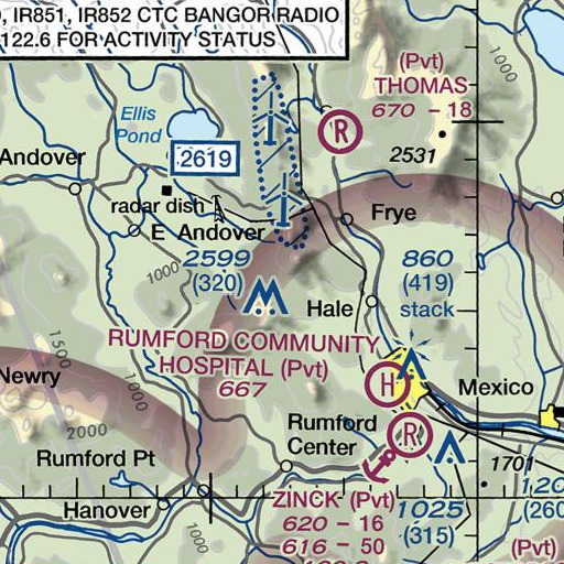 FAA VFR chart of Swains Notch, ME