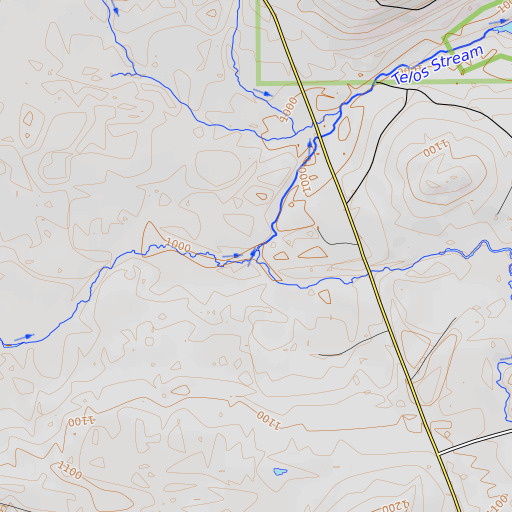 OpenTopoMap map of Telos Brook, ME