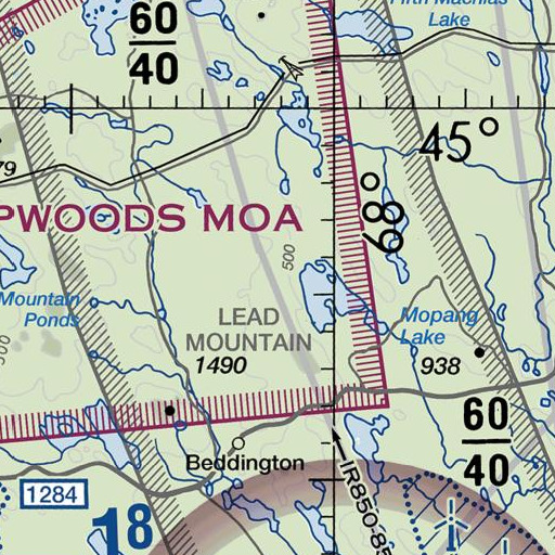 FAA VFR chart of Thirtyfive Ridge, ME