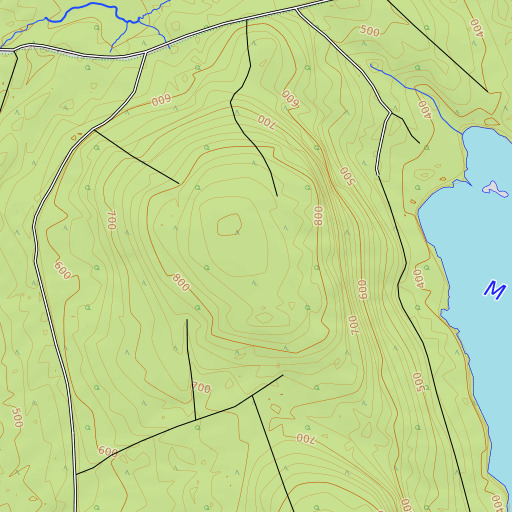 OpenTopoMap map of Thirtyfive Ridge, ME