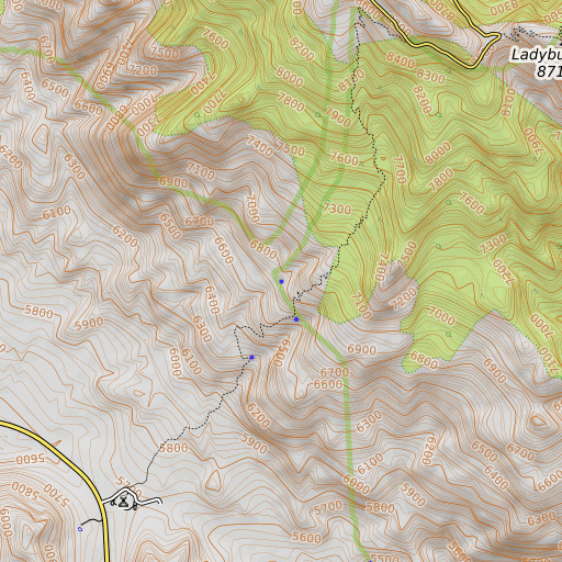 OpenTopoMap map of Alder Spring, AZ