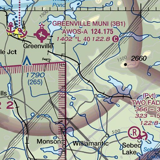 FAA VFR chart of Thompson Brook, ME