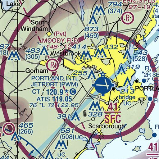 FAA VFR chart of Thompson Hill, ME