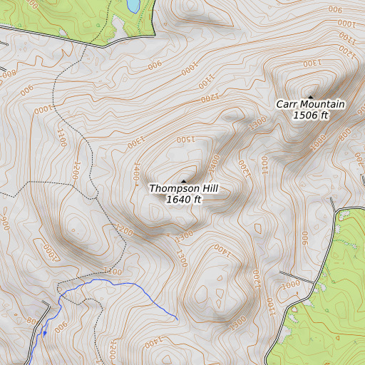 OpenTopoMap map of Thompson Hill, ME