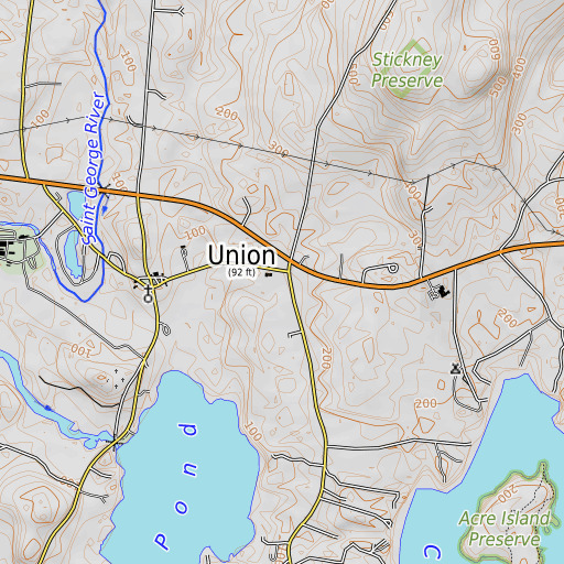OpenTopoMap map of Thompson Memorial School, ME