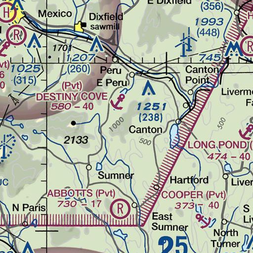 FAA VFR chart of Thompson Mountain, ME