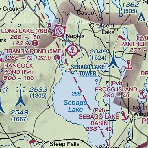 FAA VFR chart of Thompson Point, ME