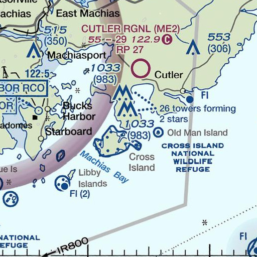 FAA VFR chart of Thornton Point, ME