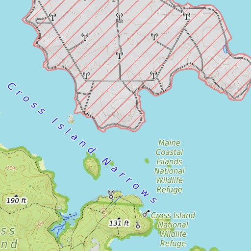 OpenTopoMap map of Thornton Point, ME