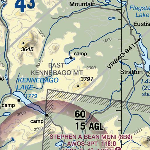 FAA VFR chart of Tim Mountain, ME