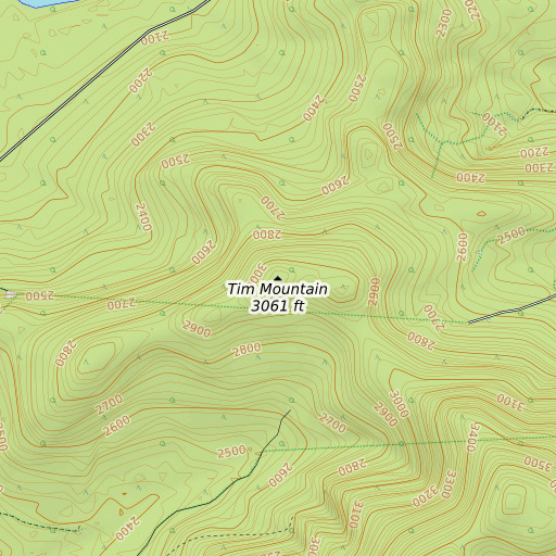 OpenTopoMap map of Tim Mountain, ME