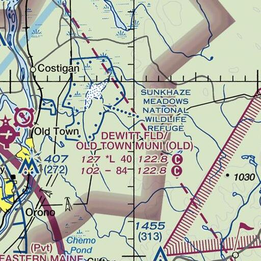 FAA VFR chart of Titcomb Brook, ME