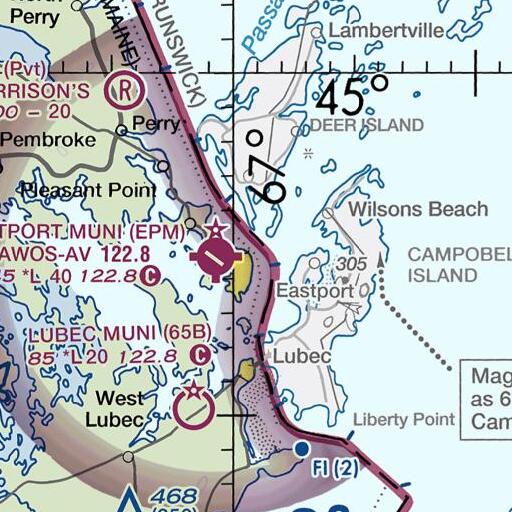 FAA VFR chart of Todd Head, ME