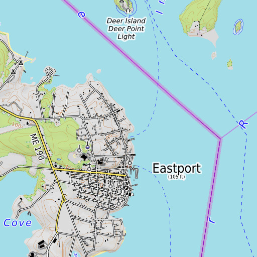 OpenTopoMap map of Todd Head, ME