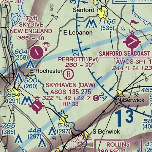 FAA VFR chart of Togue Brook, ME