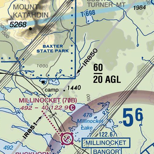 FAA VFR chart of Togue Stream, ME